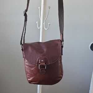 Jack Georges Brown Leather Crossbody Bag